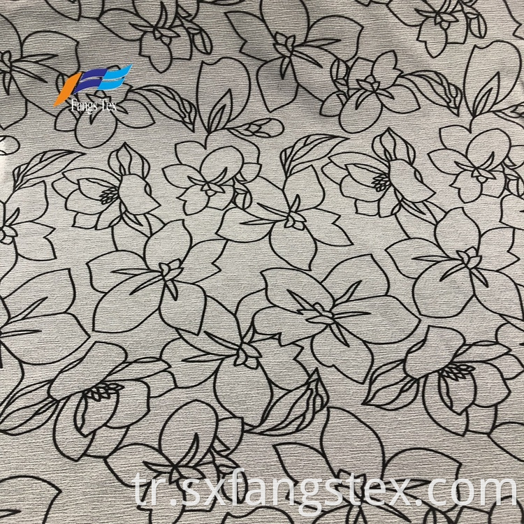 100% Polyester Floral Printed Flock Crepe Abaya Fabric 4